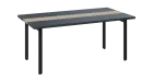 DOUBLE 200 pracovní stůl, kovová podnož černá, deska 36 mm, široký 2000 mm, antracit, vložená deska